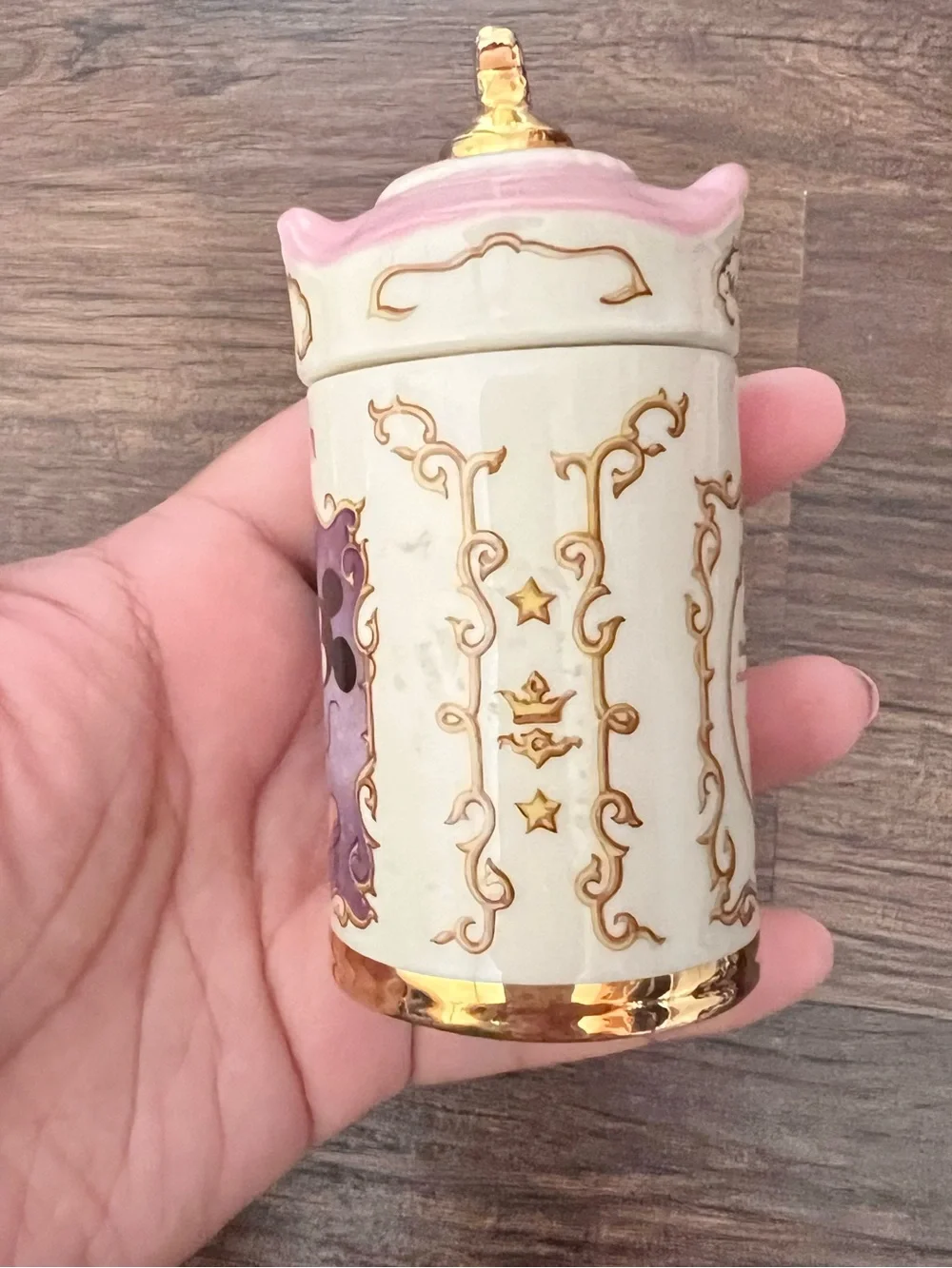 Lenox Pink and Gold Disney Onion Canister